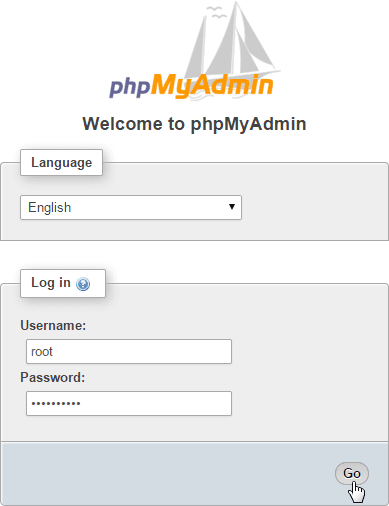 PhpMyAdmin Login